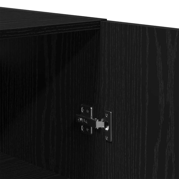 Wandmontierter Schrank Schwarz Eichen-Optik