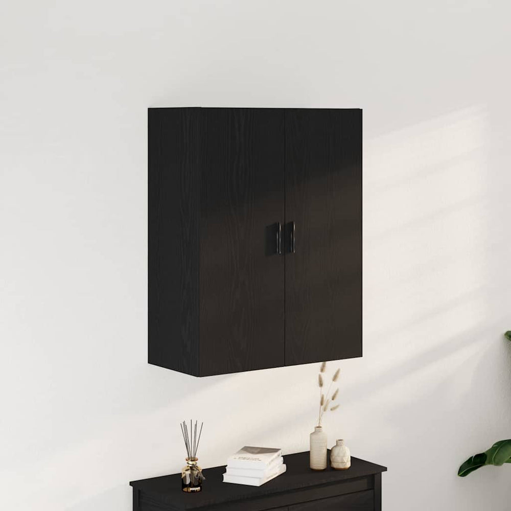 vidaXL Wall-Mounted Cabinet Black Oak Look 69.5 x 34 x 180 cm