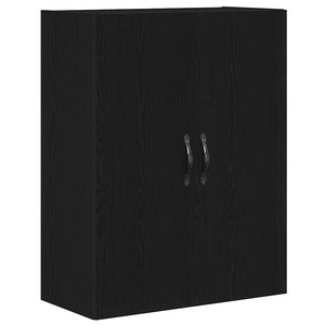 Wandmontierter Schrank Schwarz Eichen-Optik