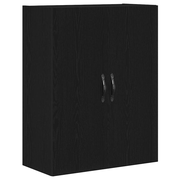 Wandmontierter Schrank Schwarz Eichen-Optik