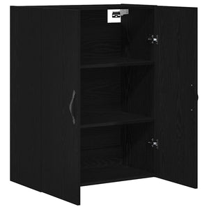 Wandmontierter Schrank Schwarz Eichen-Optik