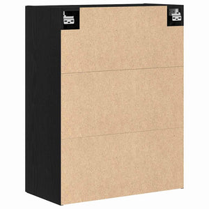 Wandmontierter Schrank Schwarz Eichen-Optik