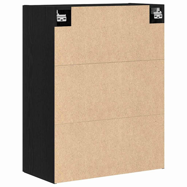 Wandmontierter Schrank Schwarz Eichen-Optik
