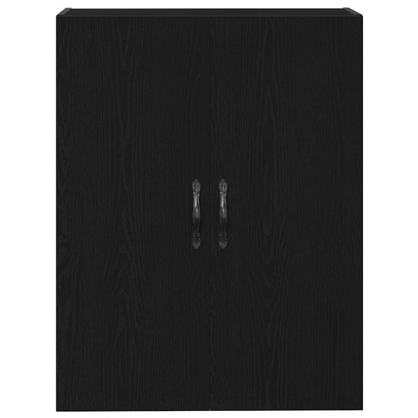Wandmontierter Schrank Schwarz Eichen-Optik