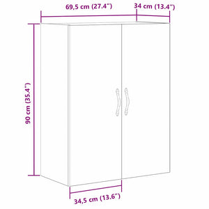 Wandmontierter Schrank Schwarz Eichen-Optik