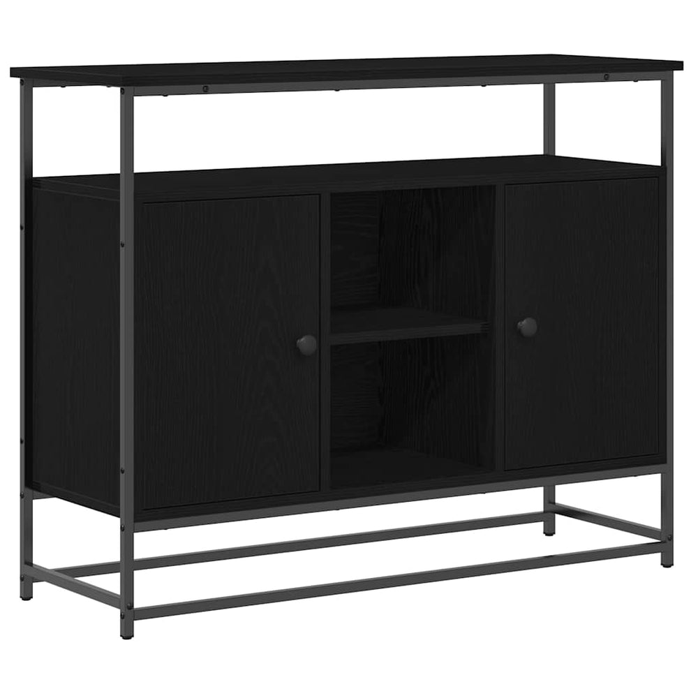 vidaXL Sideboard Black Oak Look 100 x 35 x 80 cm Engineered Wood