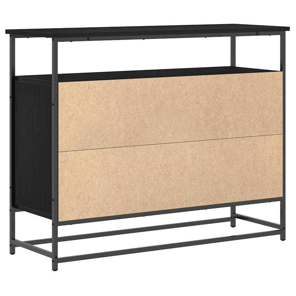 Schwarzes Sideboard Eichenoptik, 100 cm