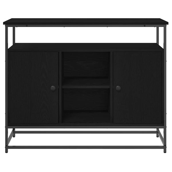 Schwarzes Sideboard Eichenoptik, 100 cm