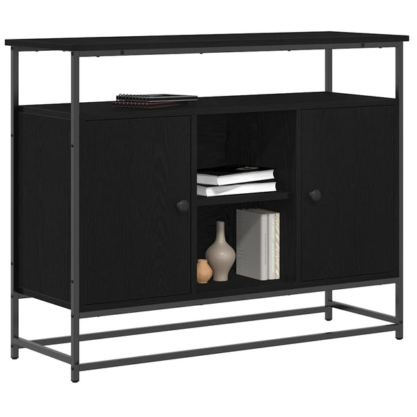 Schwarzes Sideboard Eichenoptik, 100 cm