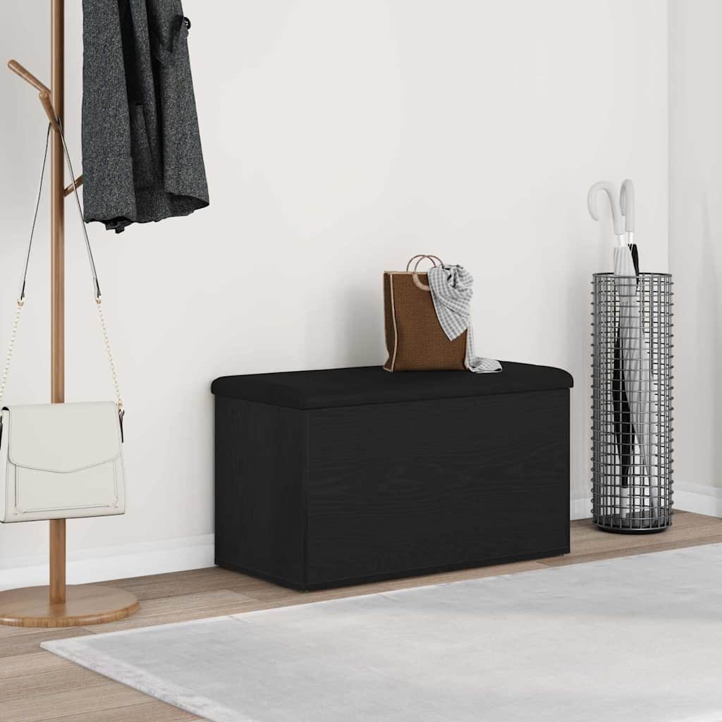 Sitzbank mit Stauraum, Schwarz Eichenoptik