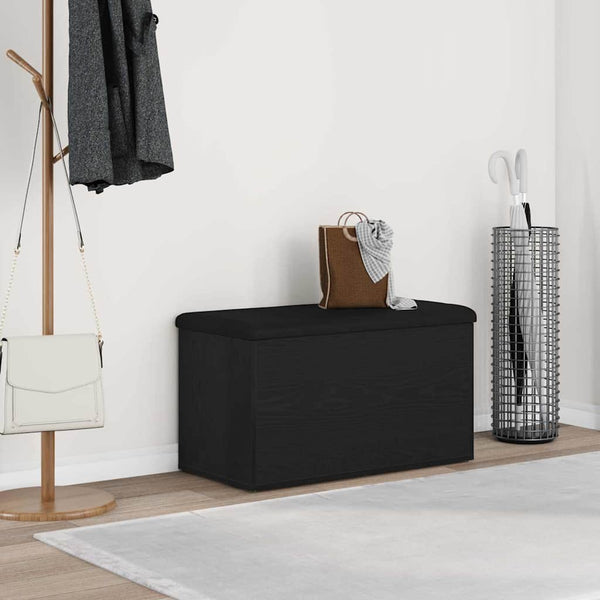 Sitzbank mit Stauraum, Schwarz Eichenoptik