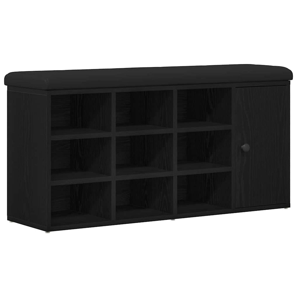 Sitzbank mit Stauraum, Schwarz Eiche, 102 cm