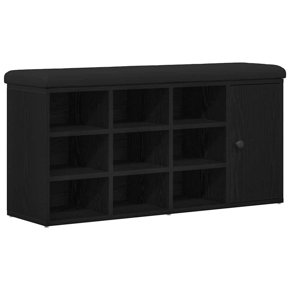 Sitzbank mit Stauraum, Schwarz Eiche, 102 cm