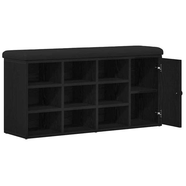 Sitzbank mit Stauraum, Schwarz Eiche, 102 cm