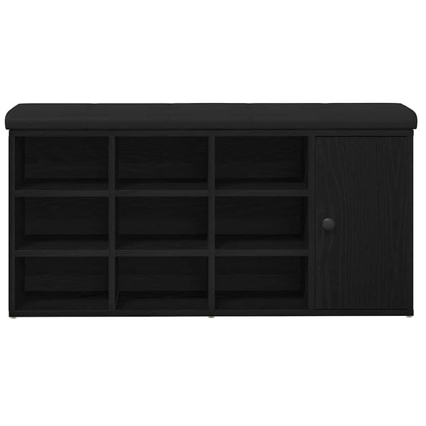 Sitzbank mit Stauraum, Schwarz Eiche, 102 cm