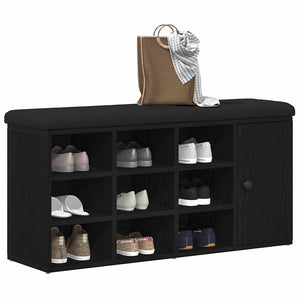 Sitzbank mit Stauraum, Schwarz Eiche, 102 cm