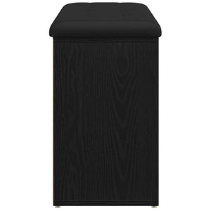 Schuhbank Schwarz mit Regal 82 cm