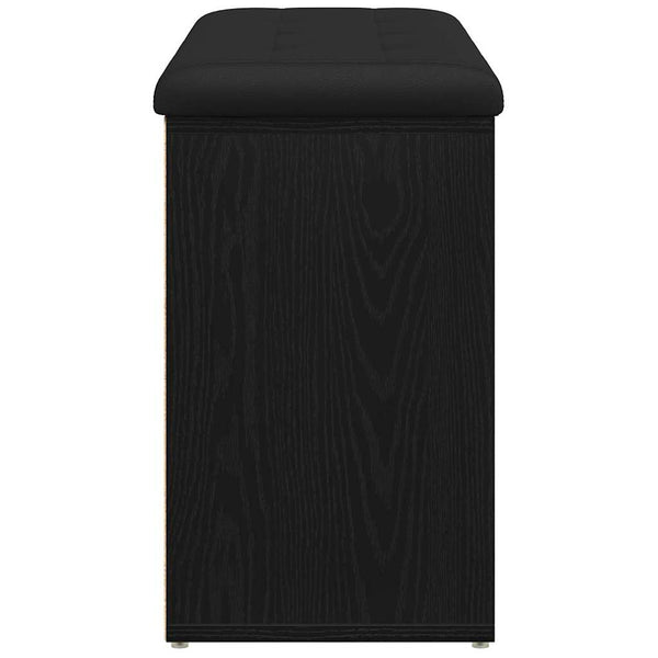 Schuhbank Schwarz mit Regal 82 cm