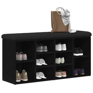 Schuhbank Schwarz Eichenoptik 102 cm