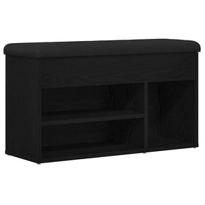vidaXL Banc à chaussures avec étagère Noir 80 x 30 x 45 cm Bois d'ingénierie