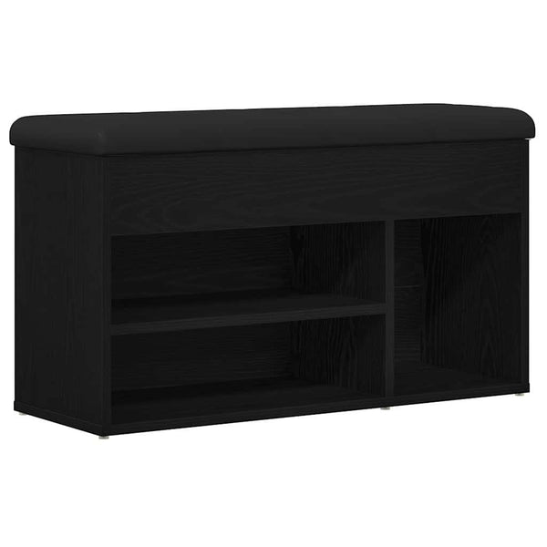 vidaXL Banc à chaussures avec étagère Noir 80 x 30 x 45 cm Bois d'ingénierie