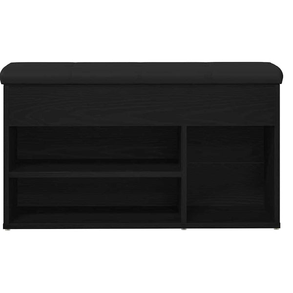 vidaXL Banc à chaussures avec étagère Noir 80 x 30 x 45 cm Bois d'ingénierie