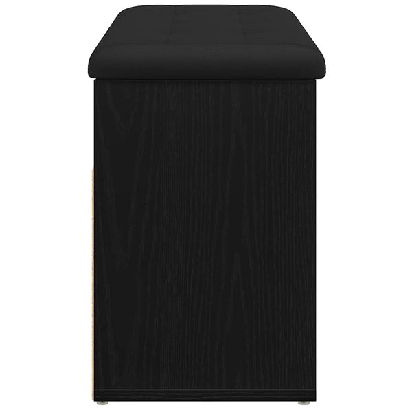 vidaXL Banc à chaussures avec étagère Noir 80 x 30 x 45 cm Bois d'ingénierie