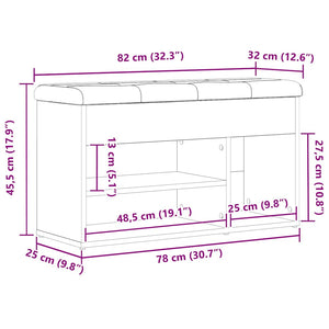 vidaXL Banc à chaussures avec étagère Noir 80 x 30 x 45 cm Bois d'ingénierie