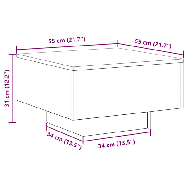 Couchtisch Altholz 55x55 cm