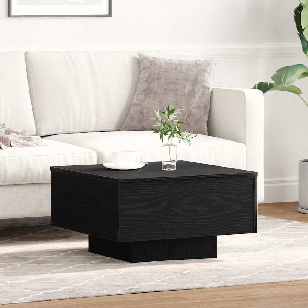 Schwarzer Couchtisch Eichenoptik 55cm