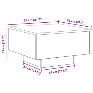 Schwarzer Couchtisch Eichenoptik 55cm