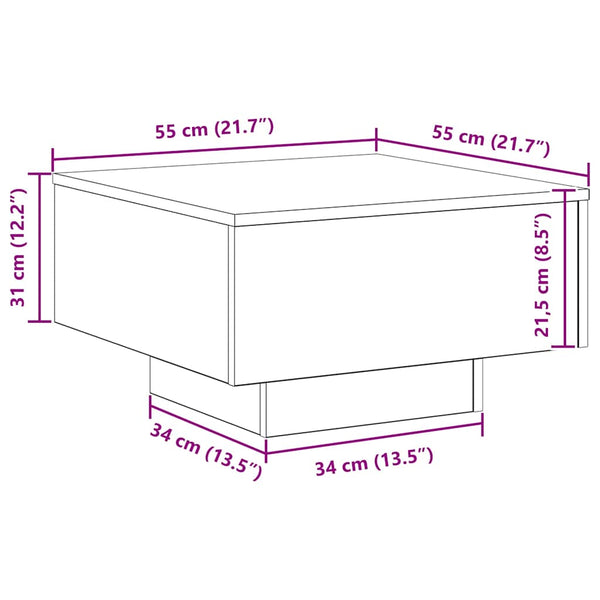 Couchtisch Altholz 55x55 cm