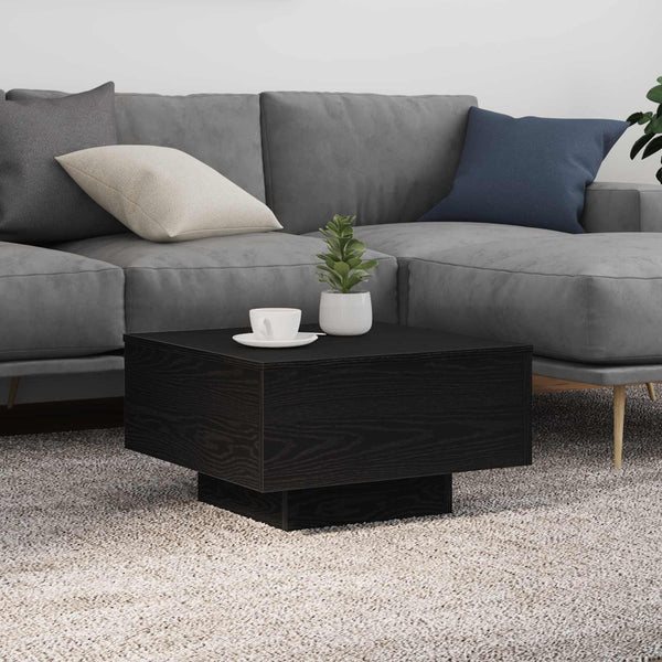 Schwarzer Couchtisch Eichenoptik 55x55 cm