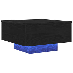 Schwarzer Couchtisch Eichenoptik 55x55 cm