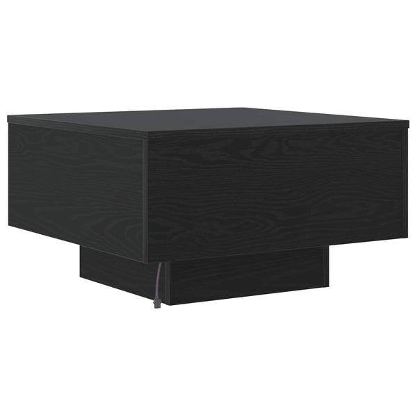Schwarzer Couchtisch Eichenoptik 55x55 cm