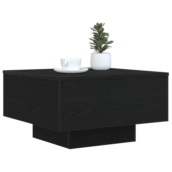 Schwarzer Couchtisch Eichenoptik 55x55 cm