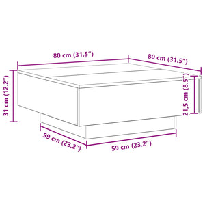 Couchtisch Altholz 80x80 cm