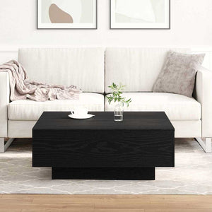 Schwarzer Couchtisch Eichenoptik 80x80 cm