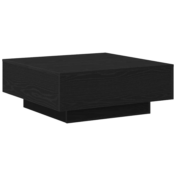 Schwarzer Couchtisch Eichenoptik 80x80 cm