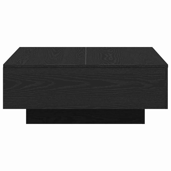 Schwarzer Couchtisch Eichenoptik 80x80 cm