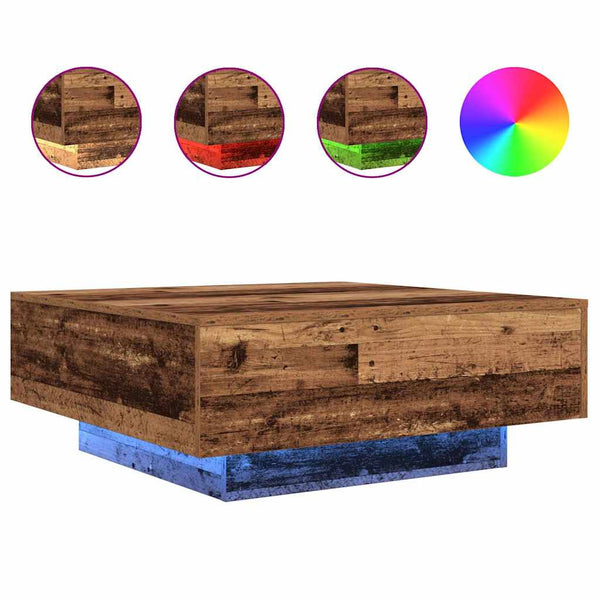 Couchtisch Altes Holz Blau 80x80 cm