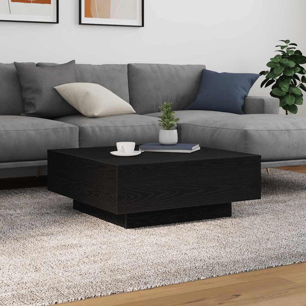 Couchtisch Schwarz Eiche 80x80 cm