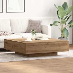 vidaXL Table basse chêne artisan 100 x 100 x 31 cm