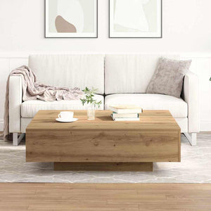 vidaXL Table basse chêne artisan 100 x 100 x 31 cm