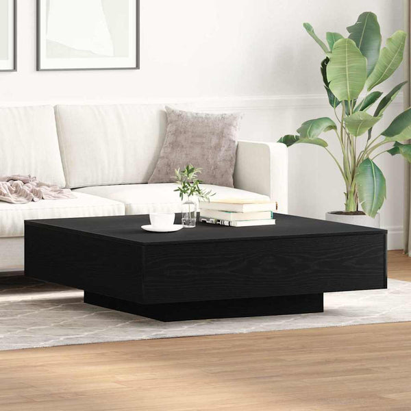 Schwarzer Couchtisch Eichenoptik 100x100 cm