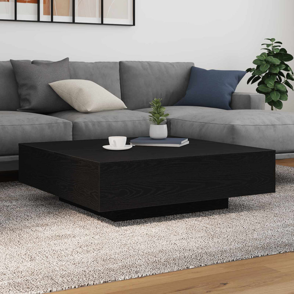 Schwarzer Couchtisch Eichenoptik 100x100 cm