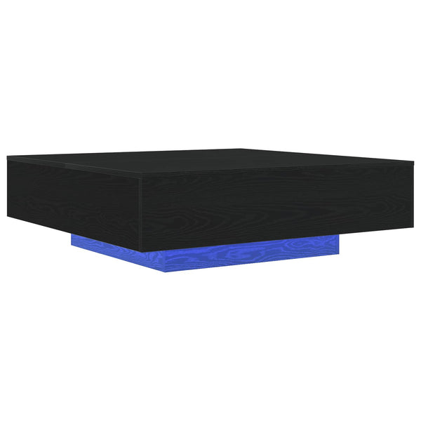 vidaXL Table basse noir aspect chêne 100 x 100 x 31 cm Bois d'ingénierie