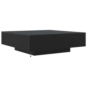 vidaXL Table basse noir aspect chêne 100 x 100 x 31 cm Bois d'ingénierie