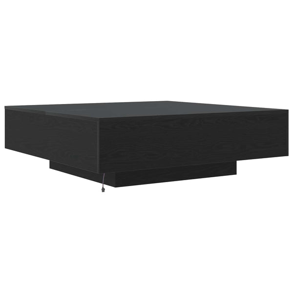 vidaXL Table basse noir aspect chêne 100 x 100 x 31 cm Bois d'ingénierie