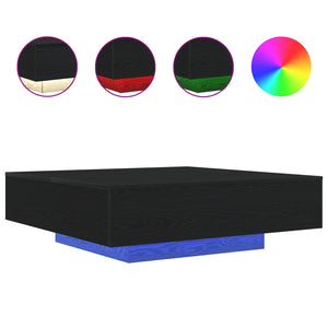 vidaXL Table basse noir aspect chêne 100 x 100 x 31 cm Bois d'ingénierie